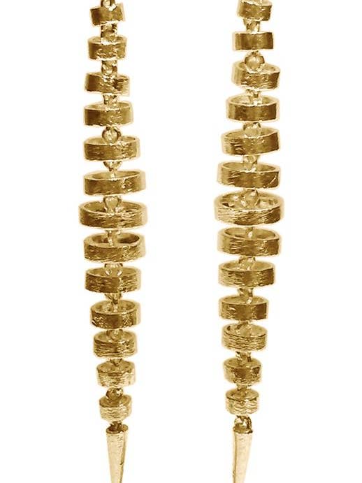 Forgyldt brasilianske koncentriske frø blad øreringe for engroshandel hos Sikara & Co.