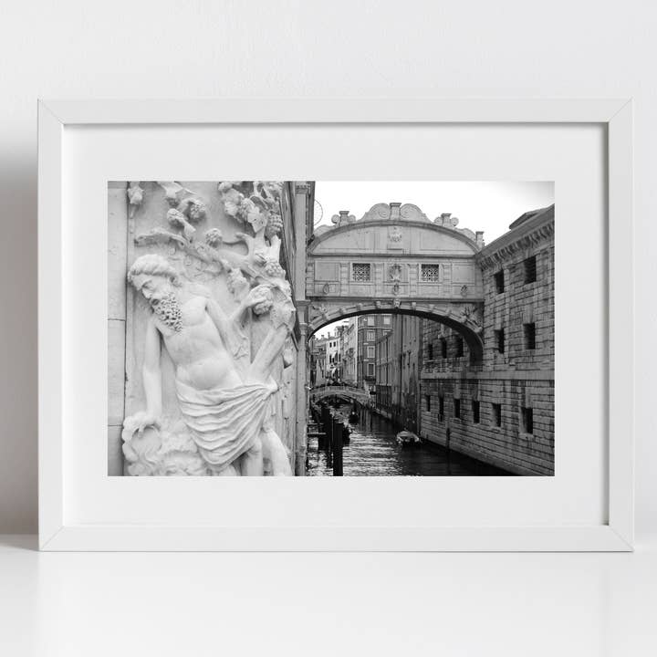 Bride Of Sighs Venice Fine Art Black And White Photography Print for wholesale by Mo & Paul Photography