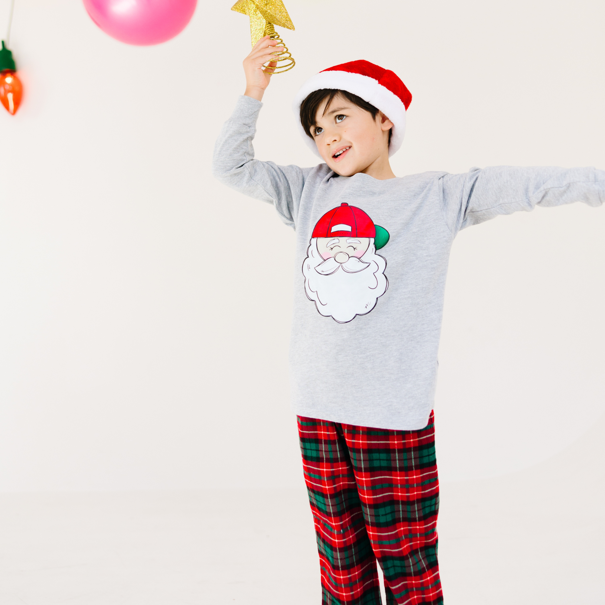 Benny & Ray Apparel - Vente T-shirt sérigraphié – enfant - Chemise de Noël à manches longues du Père Noël  3