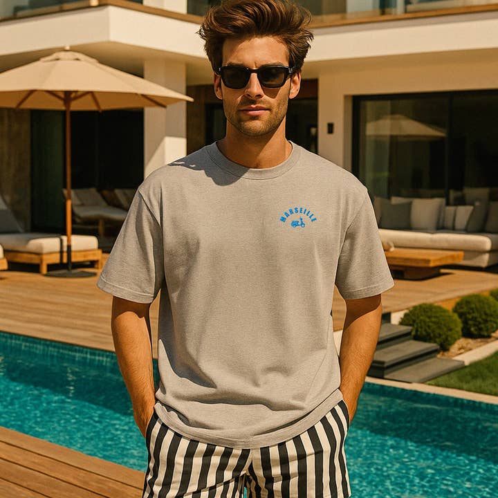 GRIJZE T-SHIRT MARSEILLE voor wholesale door Lost in cities