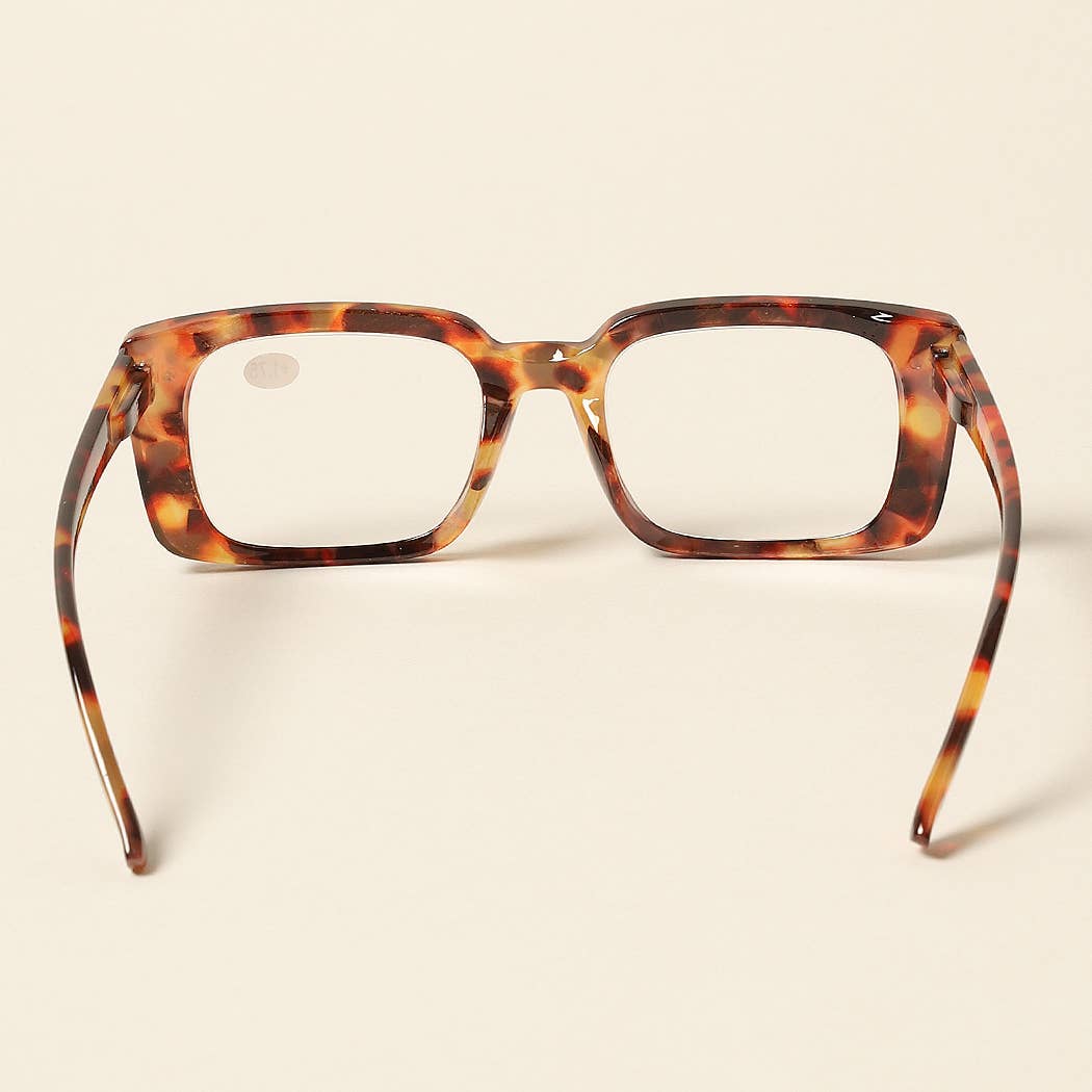  ASSORTED COLOR Women's Tortoise Rectangle Reading Glasses for wholesale on Faire11