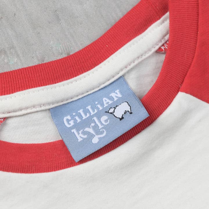 Gillian Kyle - Wholesale Screen Printed T-Shirt - Kids - Wee Teacake Organic Baby Baseball Tee