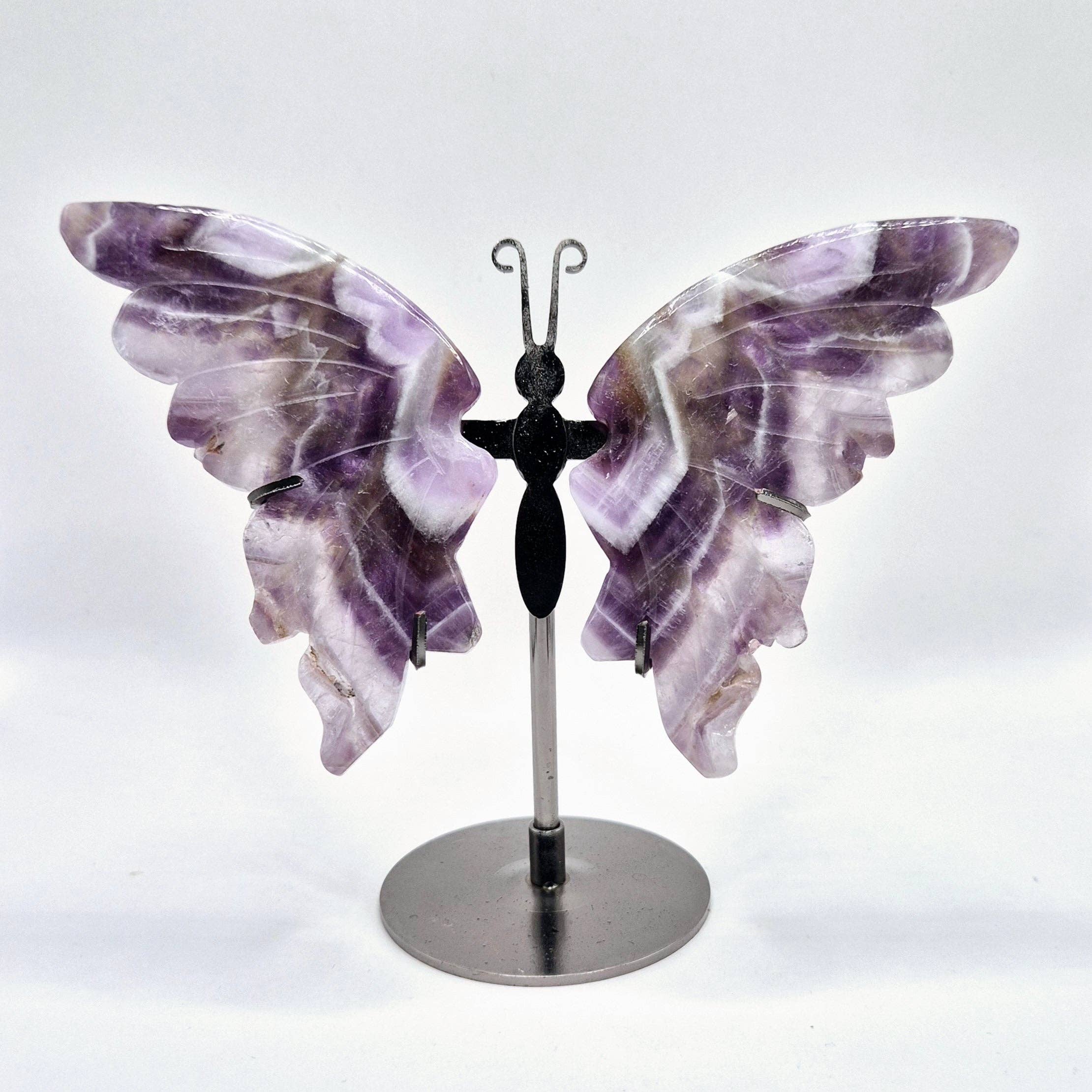 Moonlight Gemstones - Wholesale Spiritual Stone/Crystal - Droom Amethist Kristal Gravure met Metalen Standaard2