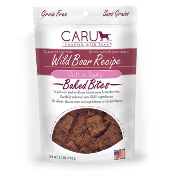 Petdropshipper - Wholesale Pet Treats - Dog - Caru Dog Natural Wild Boar Treats Bites 4Oz.