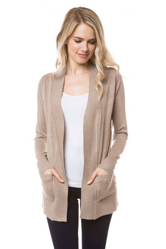 Newself Collection - Vente Cardigan – femme - Cardigan à manches longues ouvert sur le devant