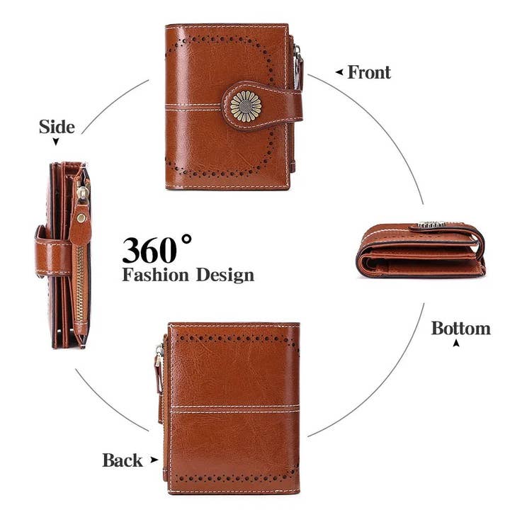 MiMi Wholesale - Wholesale Wallet - Women's - YX25766-6 Lena Vegan Leather Laser Cut Out Detail Wallet3