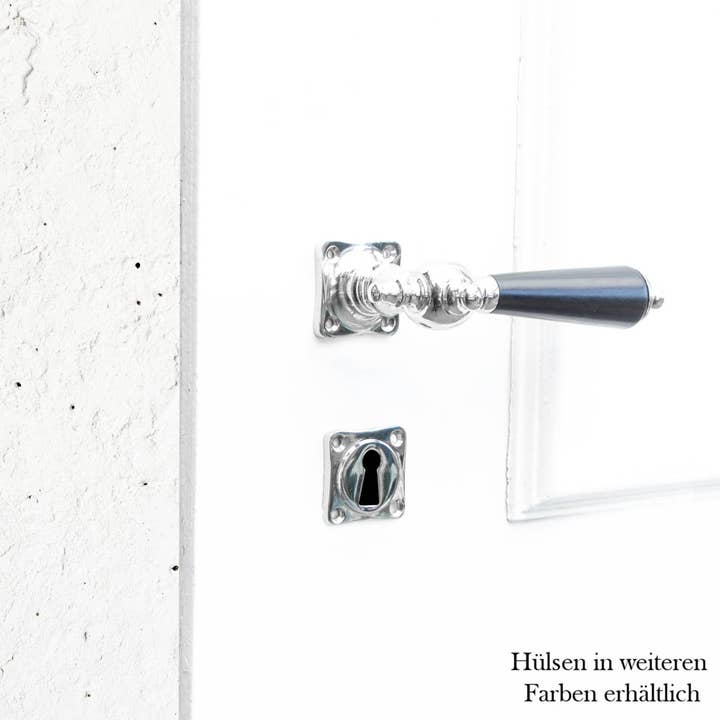 Bedroom Door Handle Set - Ebony Handle | Bb | Nickel for wholesale by Antikas