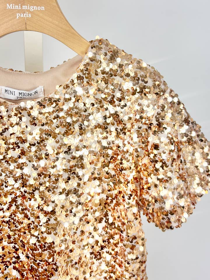 MINI MIGNON PARIS - Wholesale Shirt - Kids - Sequin top ideal for girls' holiday parties8