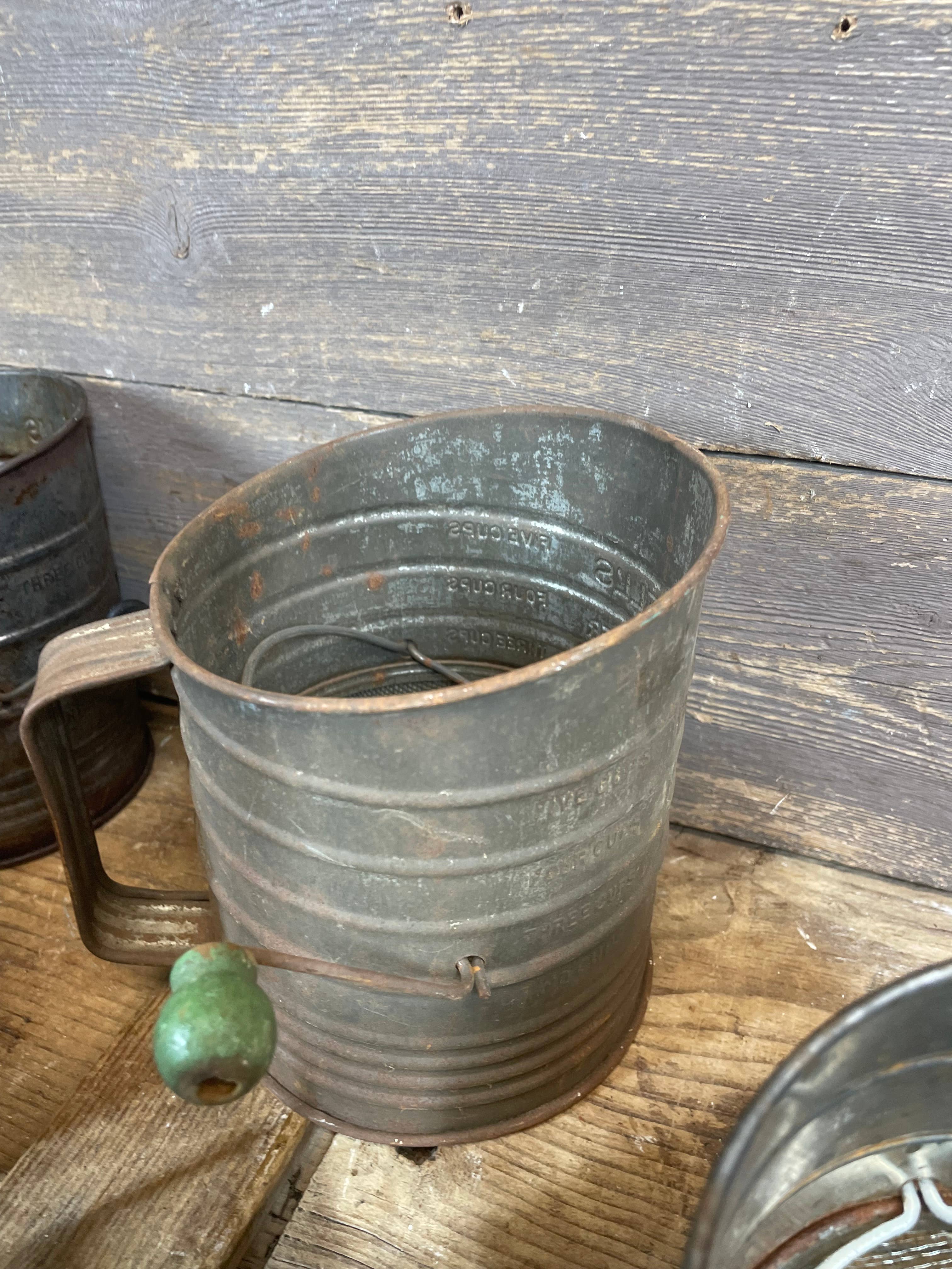 My Amigos Imports - Wholesale Sifter - CLEARANCE-Antique-ER-Vintage Metal Flour Sifter-7x6 inch-$127