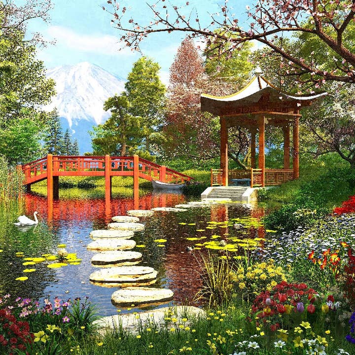 Puzzle de 1000 pièces Les jardins de Fuji, Japon pour la vente par Wuundentoy