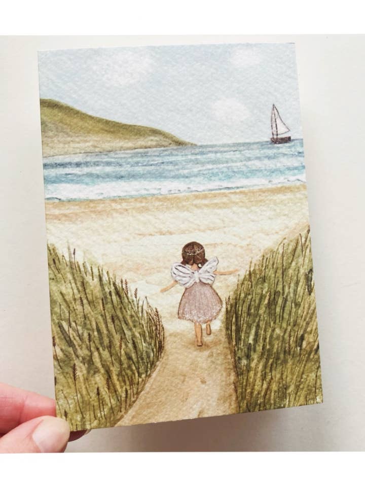Fairy Beach Card for wholesale by Love Lucy Illustration
