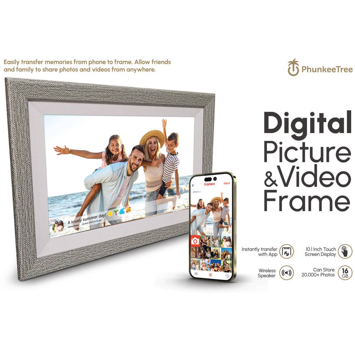 PhunkeeTree - Wholesale Picture Frame - Digital Picture & Video Frame Instantly Send with Phone App4