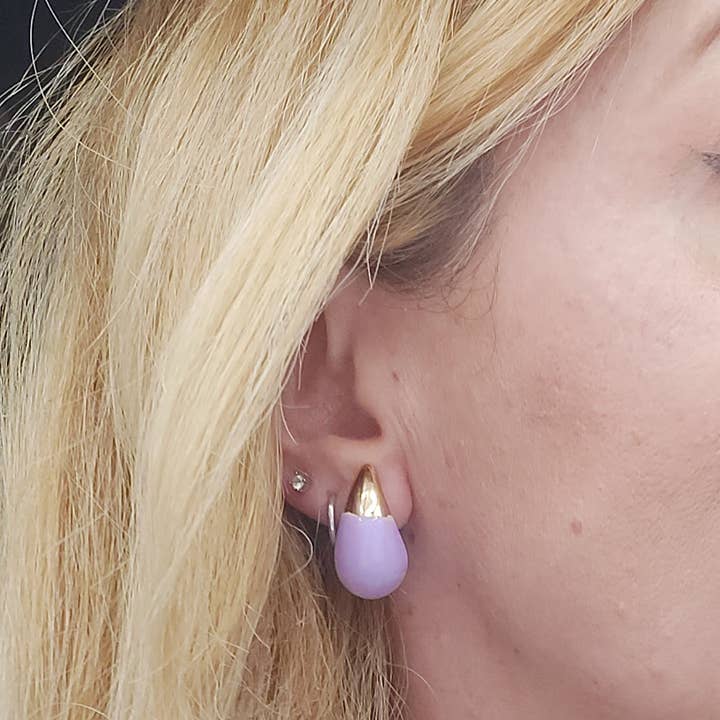 Daemon srls - Wholesale Stud/Post Earrings - DROP SPRING COLOURS - ACCIAIO inossidabile ~ Paio Orecchini goccia bombe' smaltati16