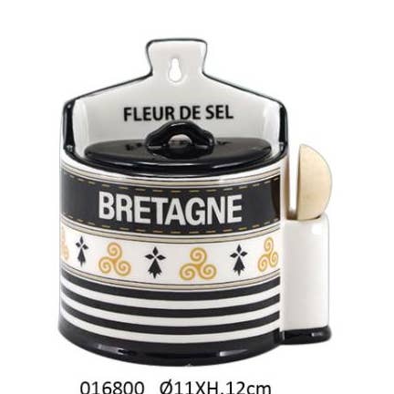 Salt Box + Small Spoon 'Maelys' Ø11 X 6 X H.12 cm for wholesale by Faye