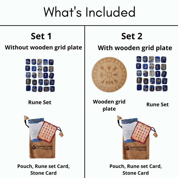 Soothing Crystals - Wholesale Spiritual Stone/Crystal - Futhark Rune Set| Lapis Lazuli | Rune Stones| Runic Crystals1