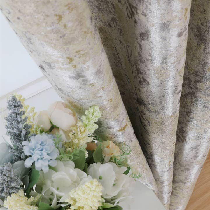 Majestic Giftware Inc - Wholesale Curtain - Majestic Giftware Silver/Beige Gold Jacquard Curtain
