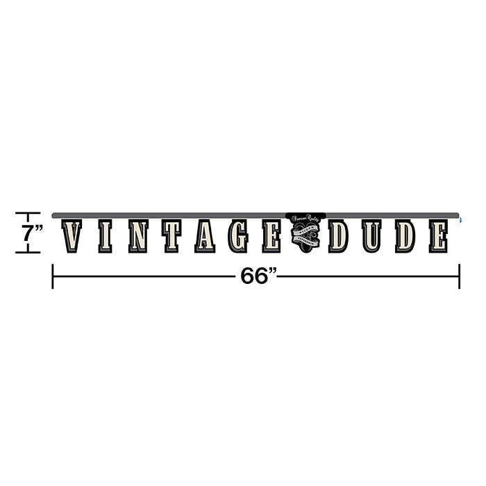 Bulk Party Decor - Wholesale Party Sign/Banner - Vintage Dude Party Banner, 1/Pkg