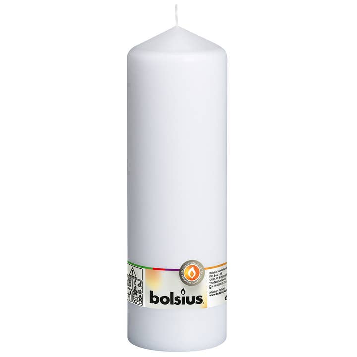 BOLSIUS - Wholesale Pillar Candle - 8 Tall Pillar Candles 3 X 10" Premium European- White