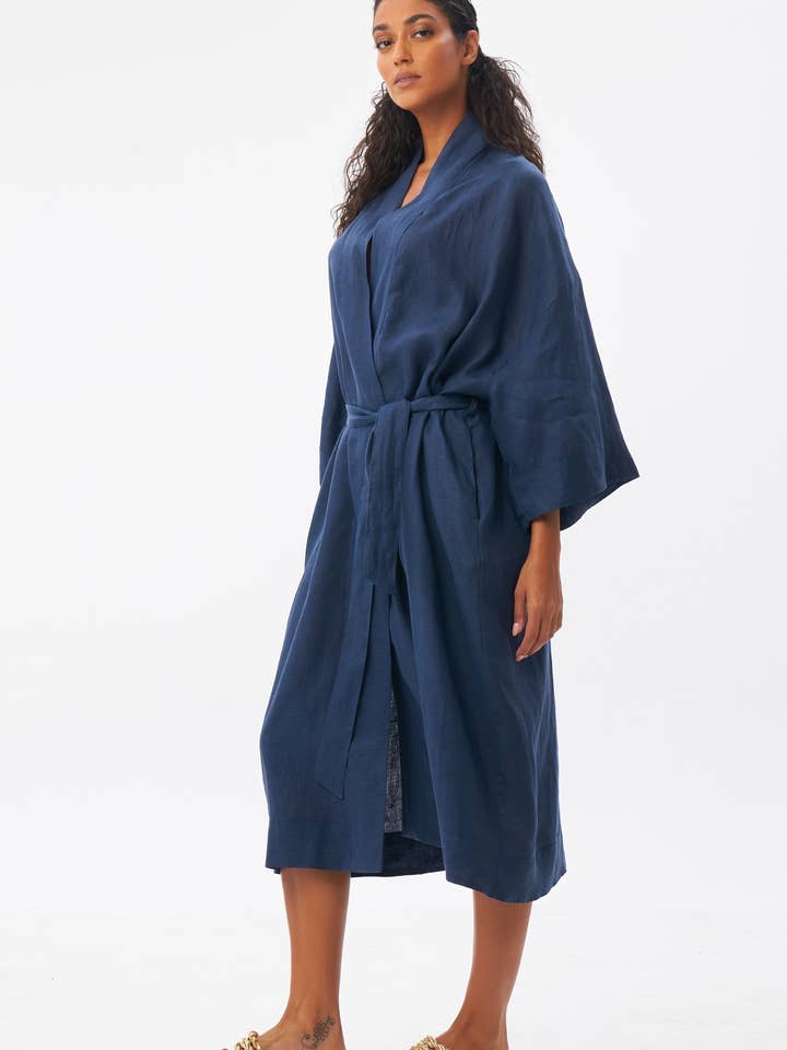 Tricia Robe - Navy Hue for wholesale by Kerry Grima