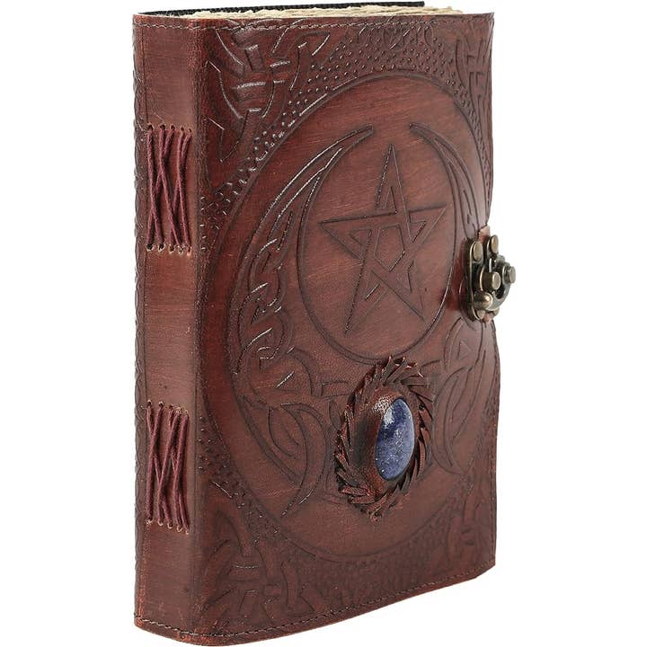 Jay mataji Handicrafts - Wholesale Journal/Diary - Leather Journal with unlined Deckle Edge Paper 8x6 inch Star