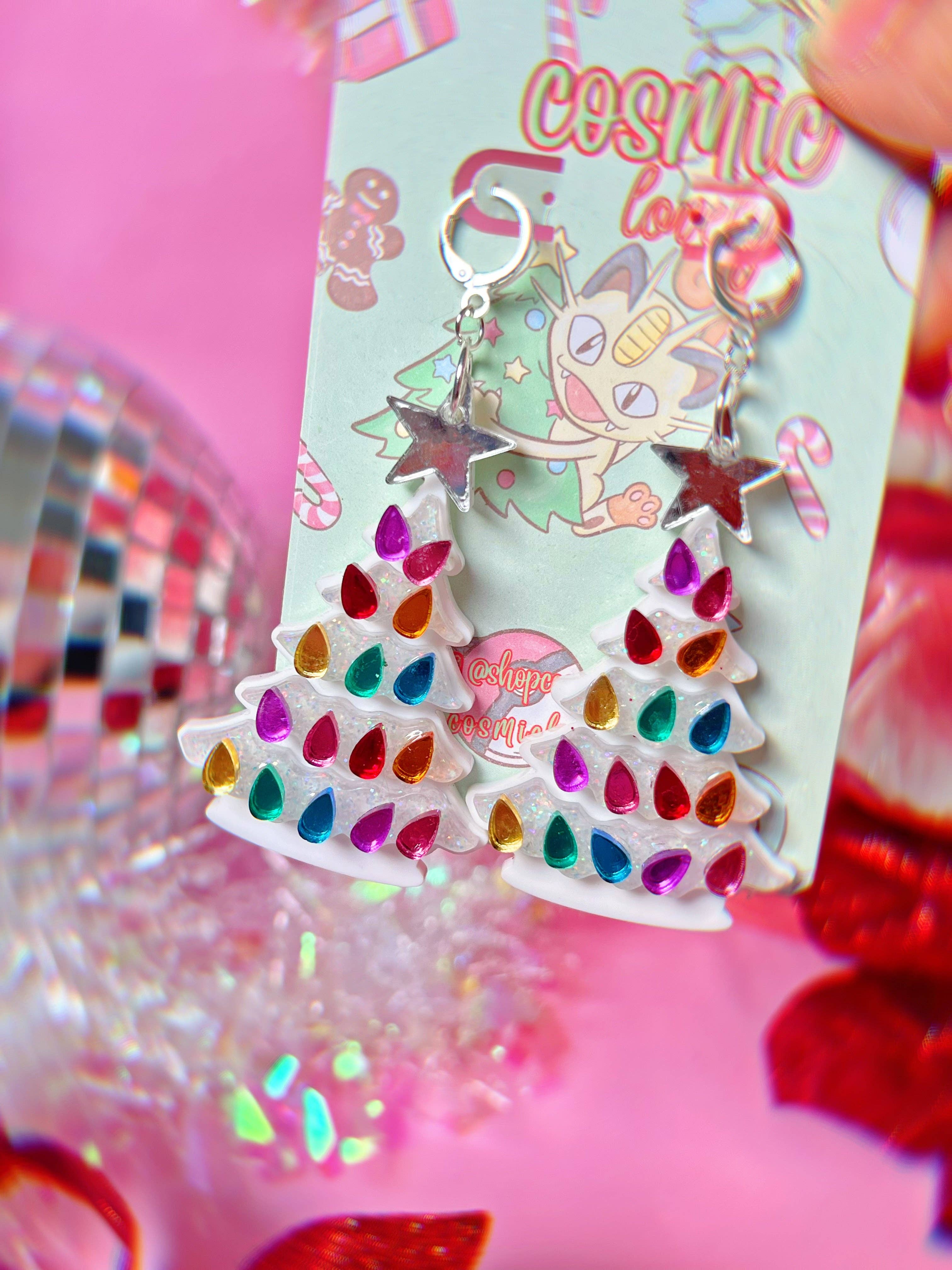 Cosmic lovely - Wholesale Dangle Earrings - Ceramic Christmas Tree Earrings3