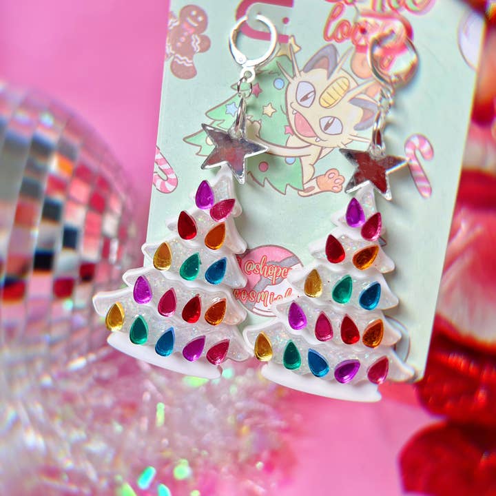 Cosmic lovely - Wholesale Dangle Earrings - Ceramic Christmas Tree Earrings3