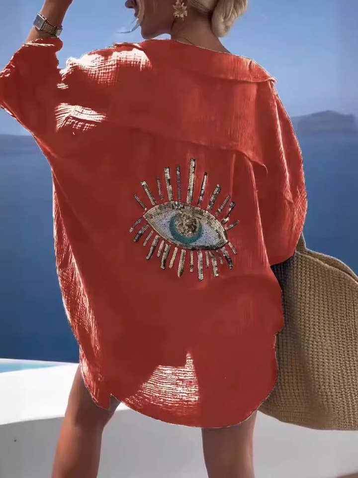 Rosa Clothing - Wholesale Tunic - Women's - Summer Long-Sleeved Seaside Sunscreen Fashion Shirt