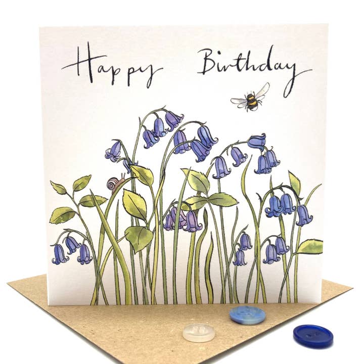 Birthday Card - Bluebells for wholesale by Ink and Snail Limited