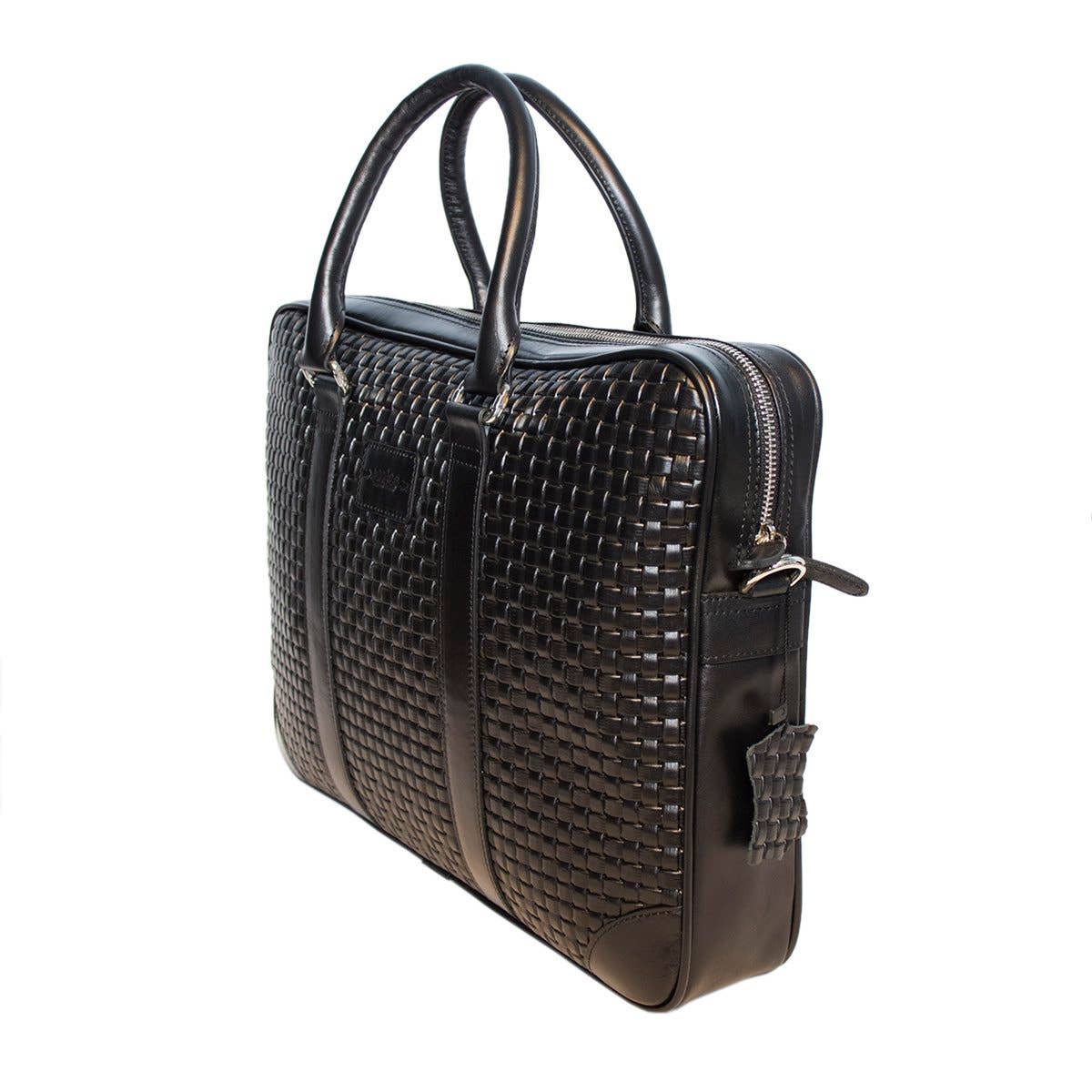 Arrigo - Wholesale Laptop Bag - Unisex - Leather Laptop Bag 15.6 Inches in 4 Colors Braided Leather5