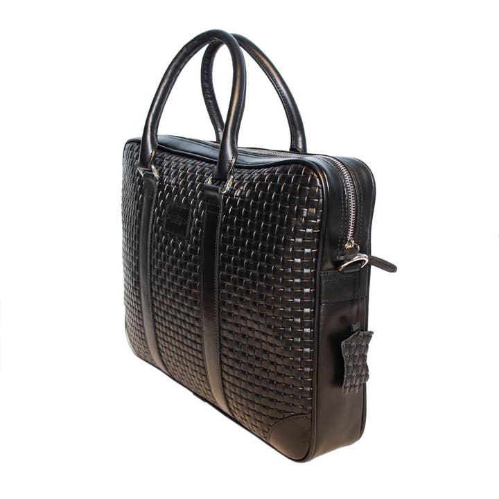 Arrigo - Wholesale Laptop Bag - Unisex - Leather Laptop Bag 15.6 Inches in 4 Colors Braided Leather5