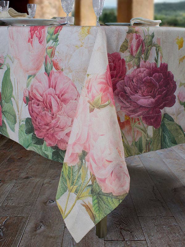 The Napking - Wholesale Tablecloth - Linen Tablecloths "Roses" 100% Made in Italy3