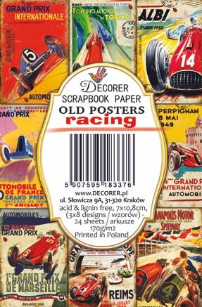 DECORER - Wholesale Gift Tag - Old Posters Racing - Gift Tag Set 24 pcs3