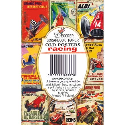 DECORER - Wholesale Gift Tag - Old Posters Racing - Gift Tag Set 24 pcs3