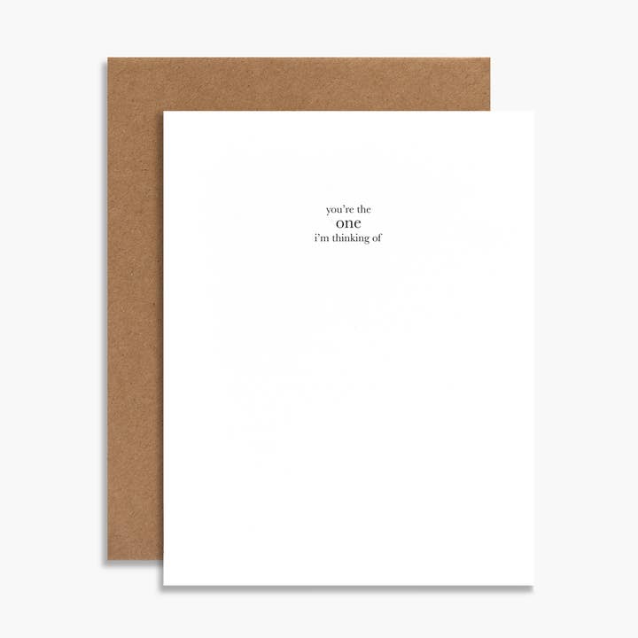 Jij bent degene aan wie ik denk Minimal Letterpress Kaart voor wholesale door Souvenir Stationery