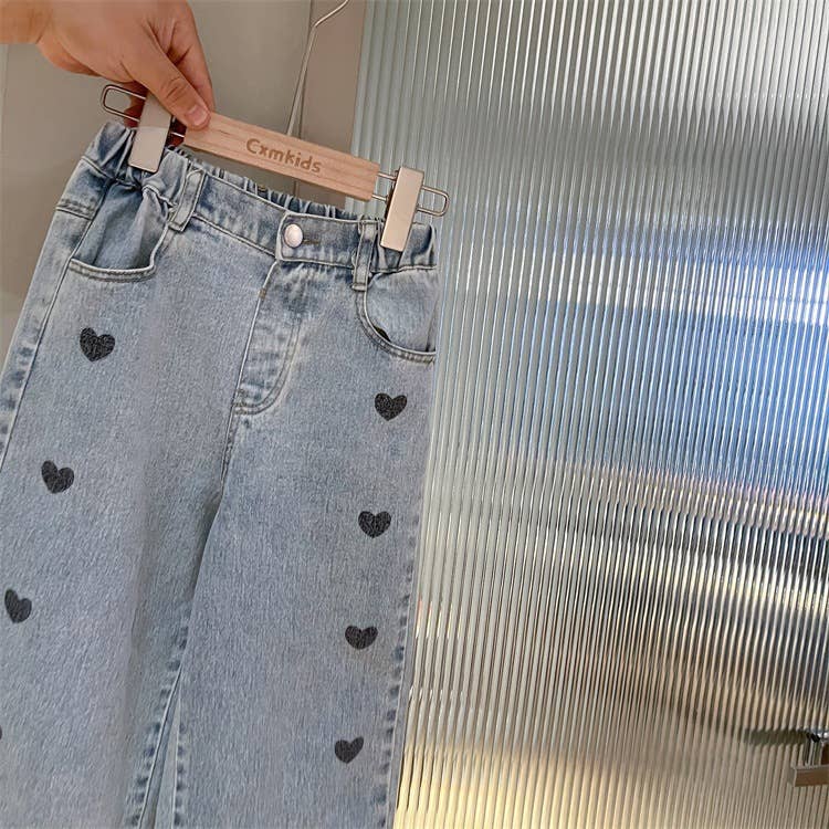 Blue Heart Wide-Leg Denim Jeans for wholesale on Faire7