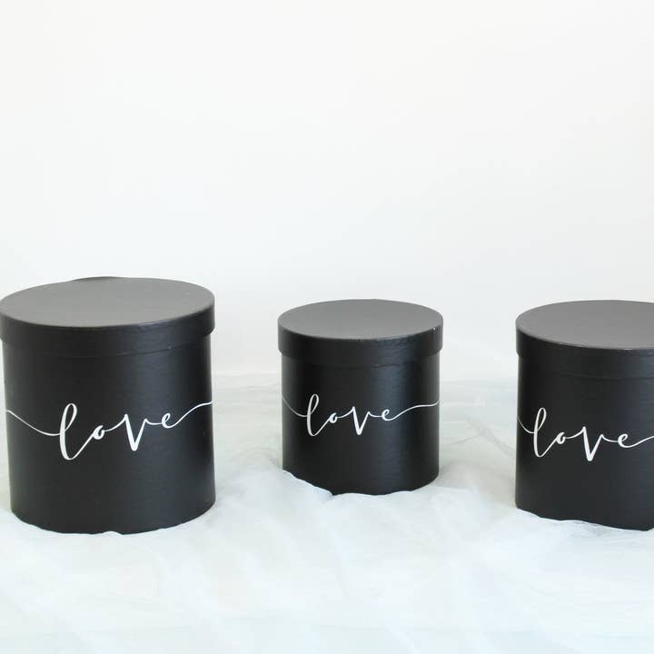 Elegant Design Supply - Vendita all'ingrosso Confezioni regalo - Scatola rotonda per fiori a forma di cappello con motivo Love0