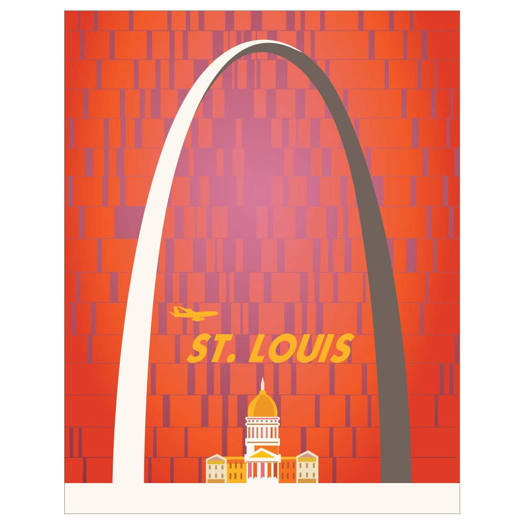 Fridgedoor – Engroshandel Hverdagshilsen kort – 5 „x 7" St. Louis Gateway Arch Vintage Travel Lykønskningskort0