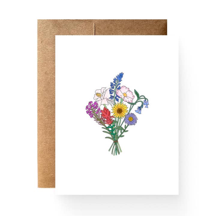 Wildflower Bouquet Card for wholesale by Catamount Card Company