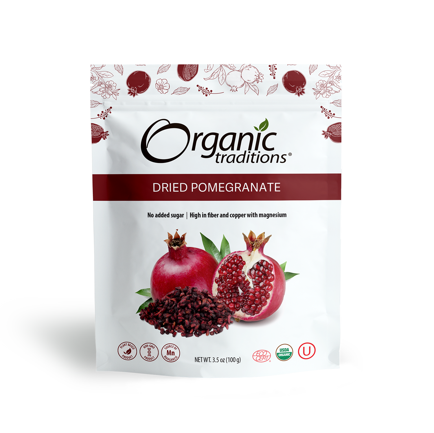 Organic Traditions - Wholesale Dried/Dehydrated Fruit - Dried Pomegranate - 3.5 oz (100g)0