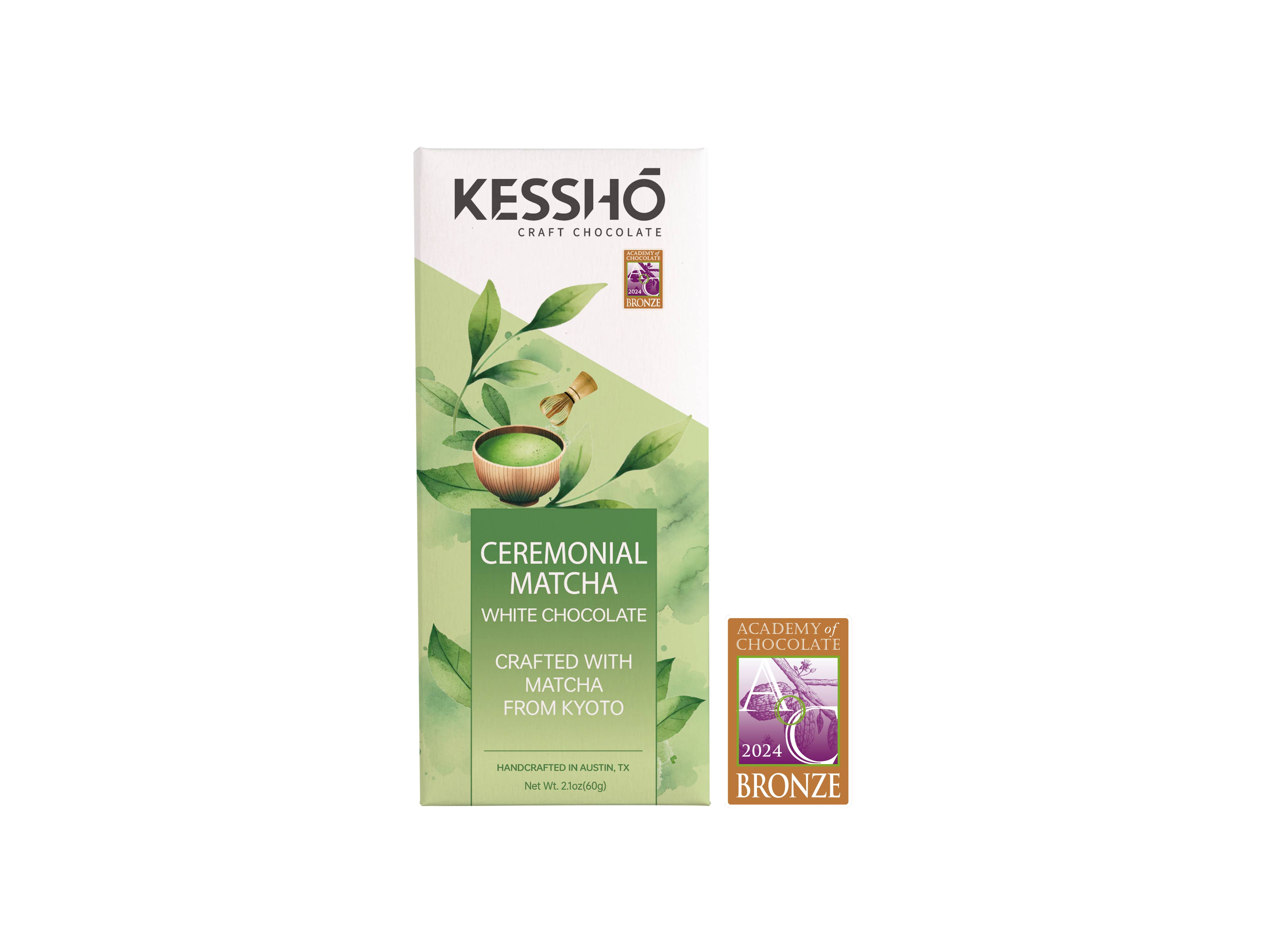 KESSHŌ - Wholesale Chocolate Bar - Japanese Ceremonial Matcha White Chocolate Bar