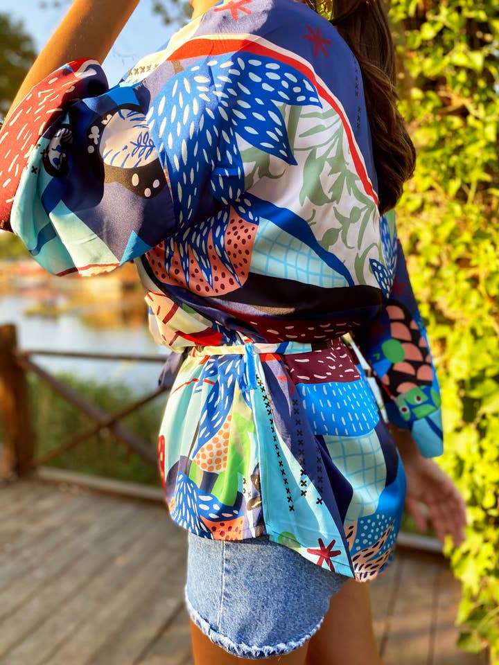 June Heart Daisy - Venta al por mayor Kimono - Mujer - KIMONO CORTO OCEAN2