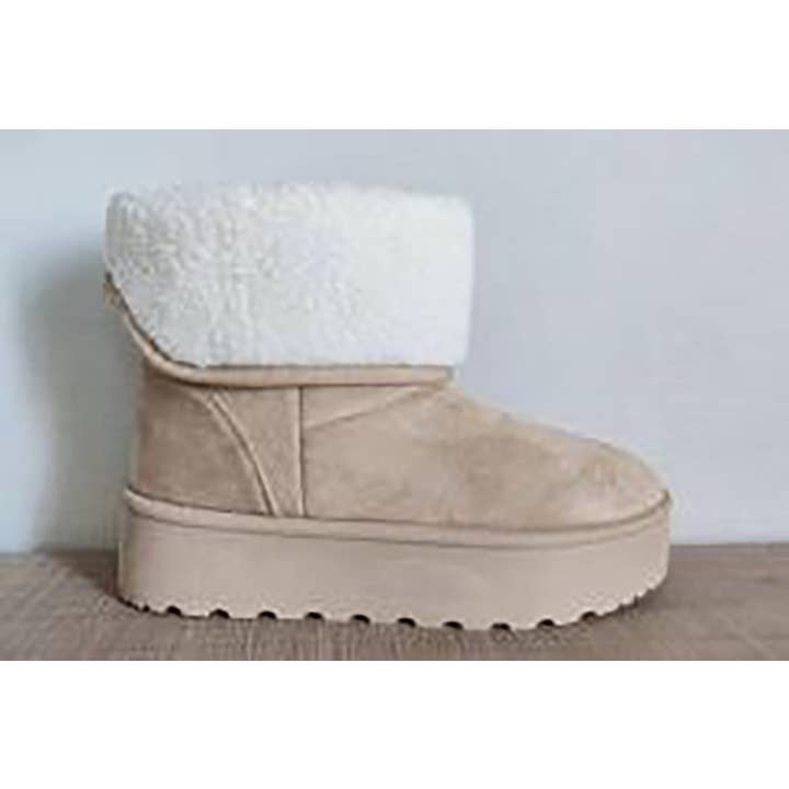 Stella Shoes - Wholesale Snow Boots - Women's - AR-SUPER-E THICK SOLE snow boots ANKLE HIGH FUR FOLD