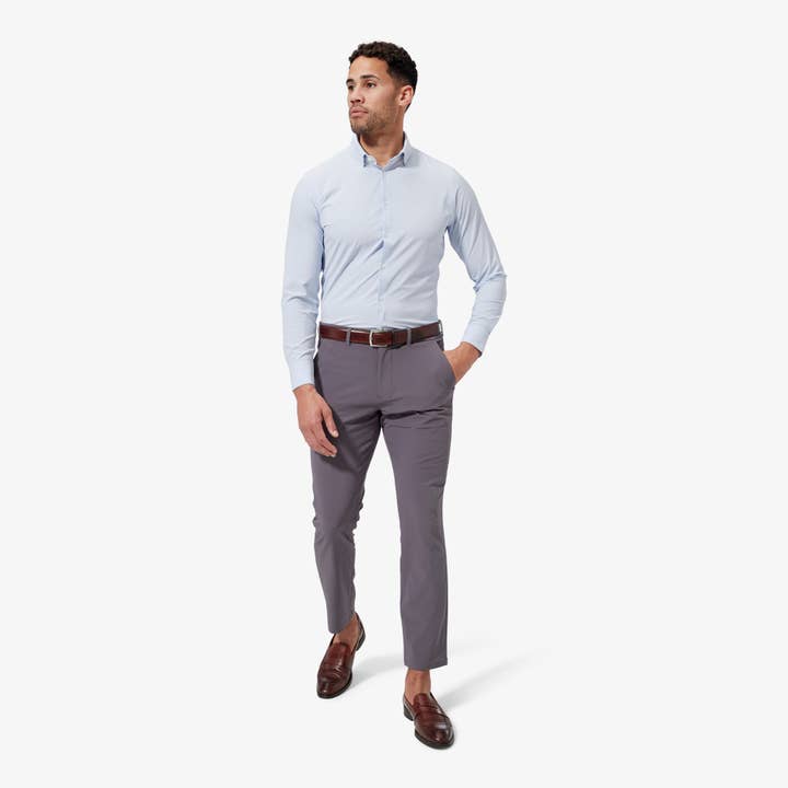 Chemise habillée Leeward LS - Bleu clair uni pour la vente par Mizzen+Main