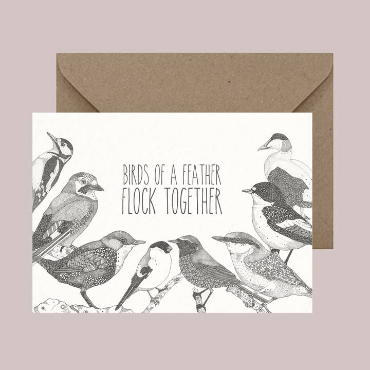 Little Dot Creations - Vente Carte de vœux classique - Carte de vœux Birds Of A Feather - Pun0