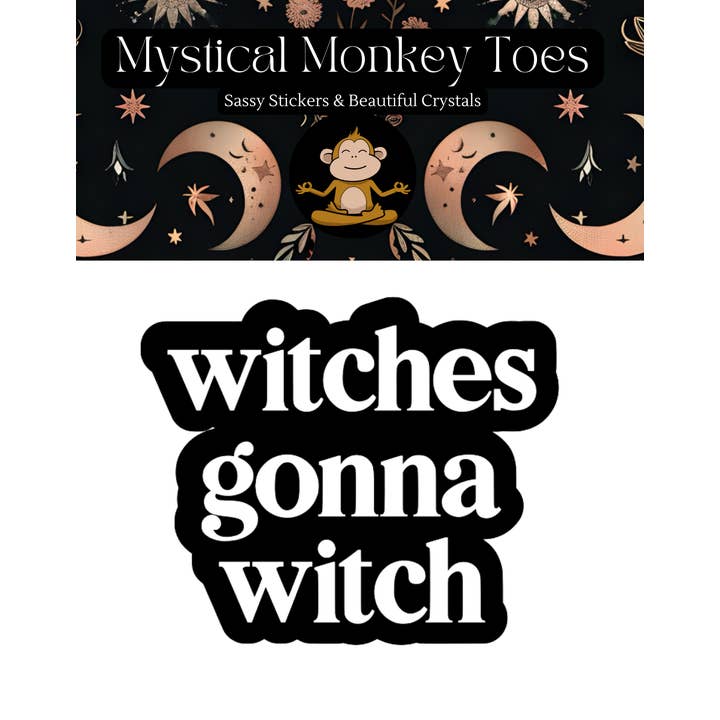 Mystical Monkey Toes - Wholesale Sticker - Funny Witch Vinyl Sticker1