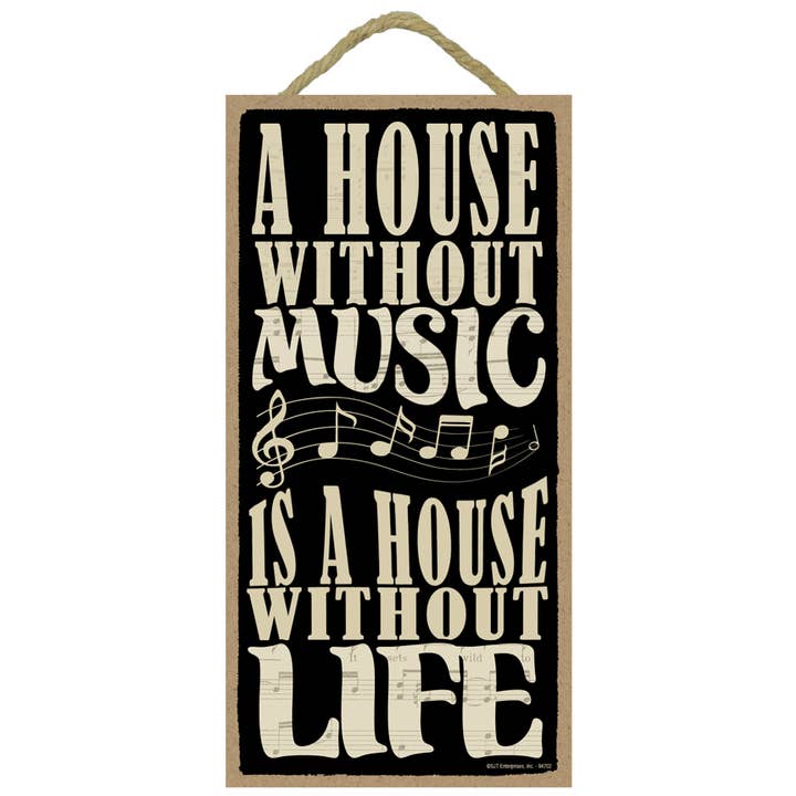 A house without music is a house without life - music symbol for wholesale by SJT Enterprises, Inc.