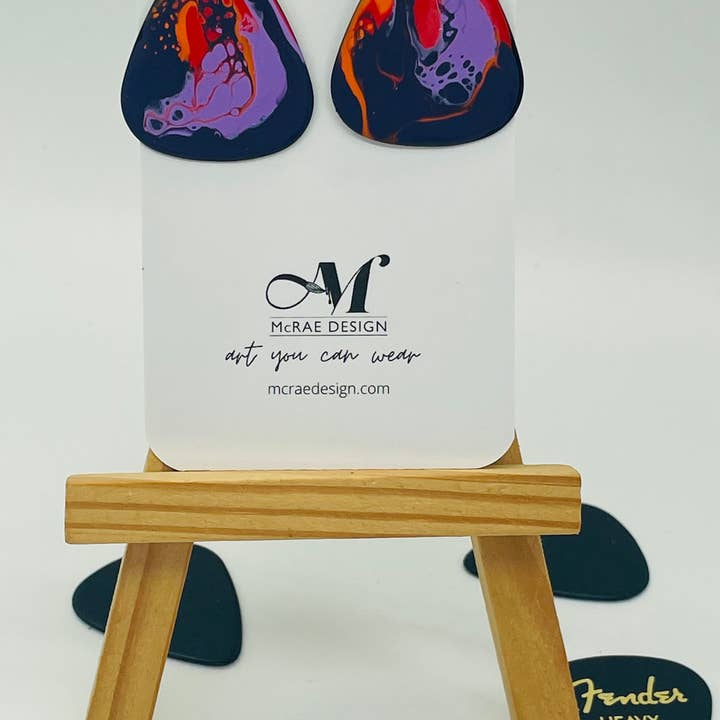 McRae Design - Vendita all'ingrosso Orecchini pendenti - Orecchini a forma di plettro per chitarra