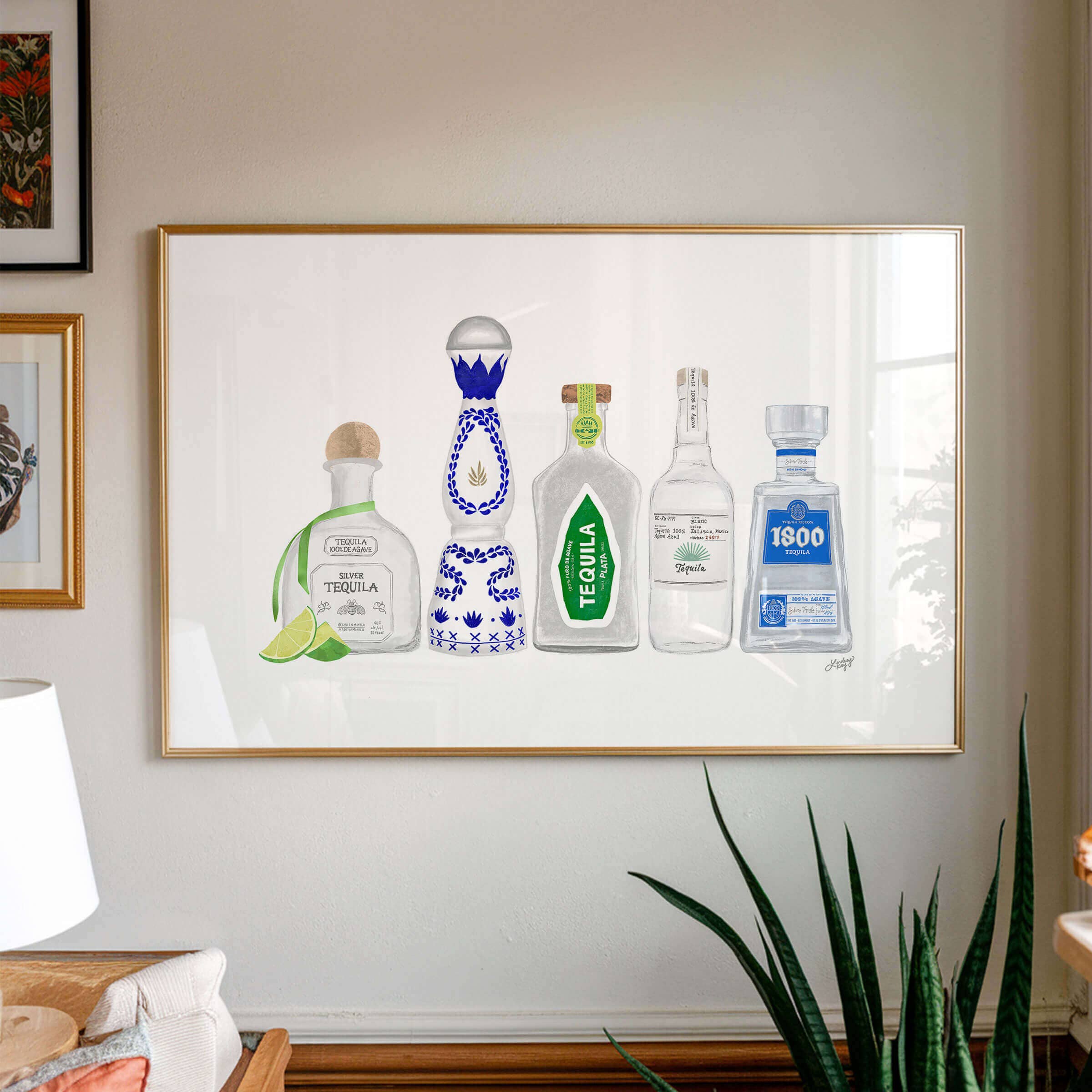 Lindsey Kay Collective - Wholesale Art Print - Tequila Bottles Illustration - Art Print2