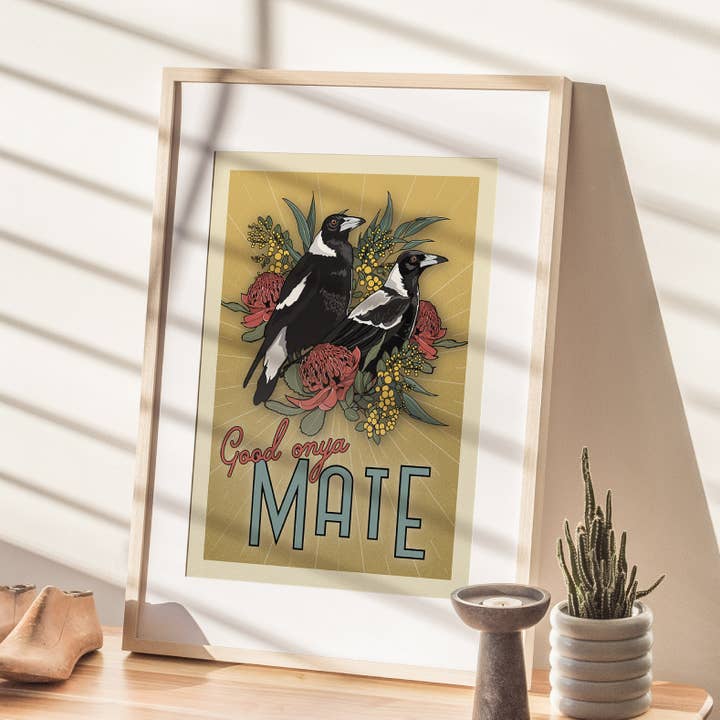 Little Green Mini Creative - Wholesale Poster - Magpies A4 Poster | Art Print | Australian Wall Art1