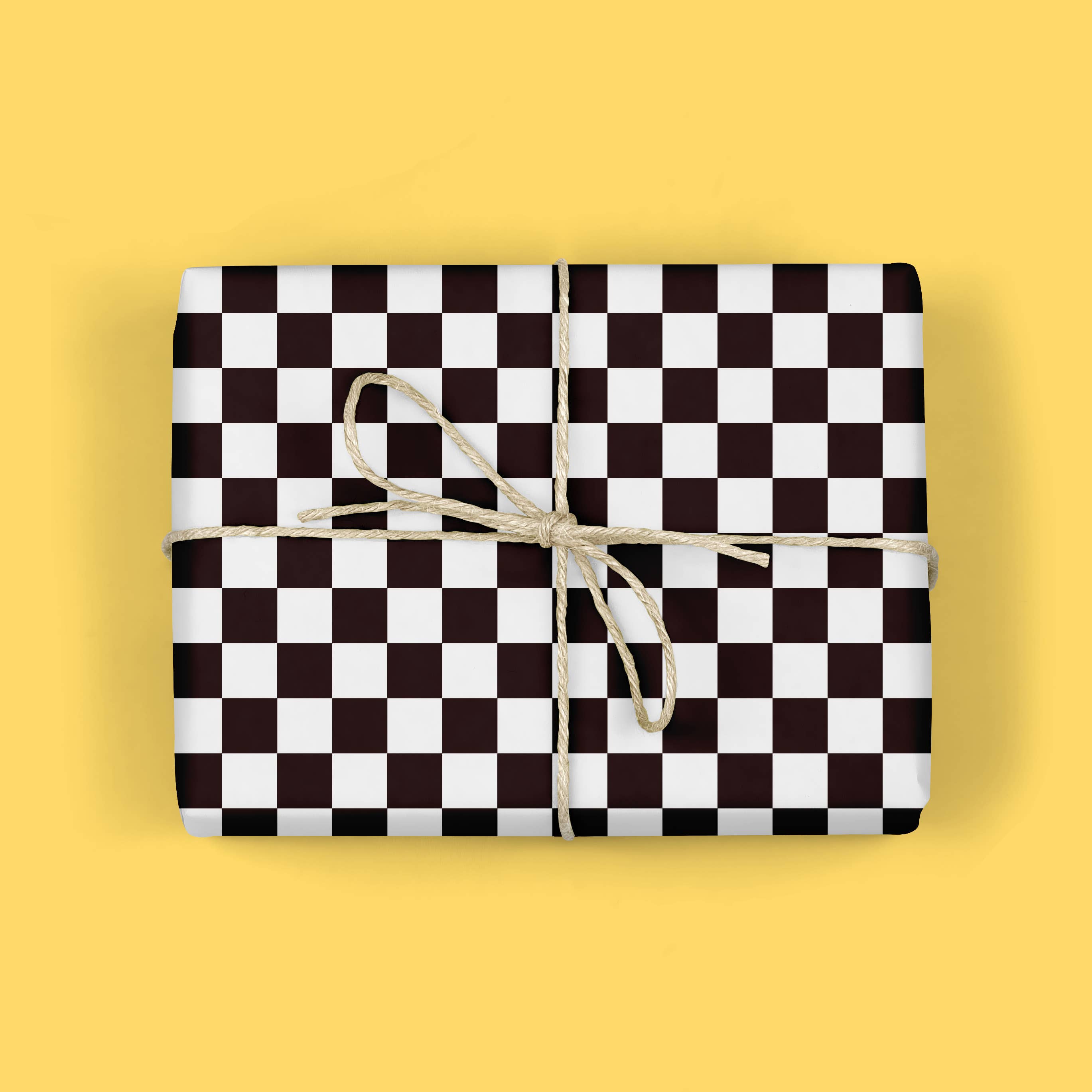 MELLOWWORKS - Wholesale Wrapping Paper Roll - B&W CHECKERBOARD Gift Wrap (ROLL)